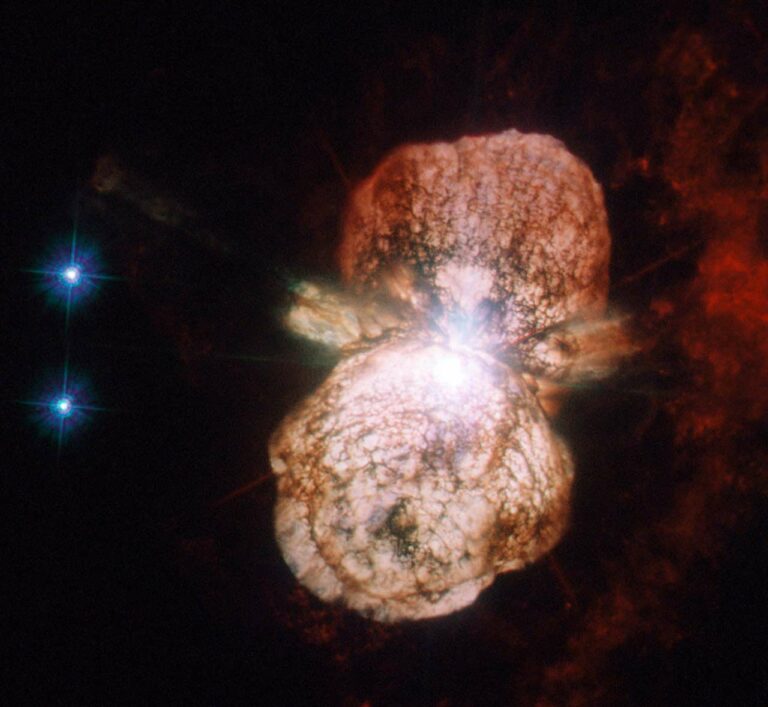 An explosion of gas from a star
