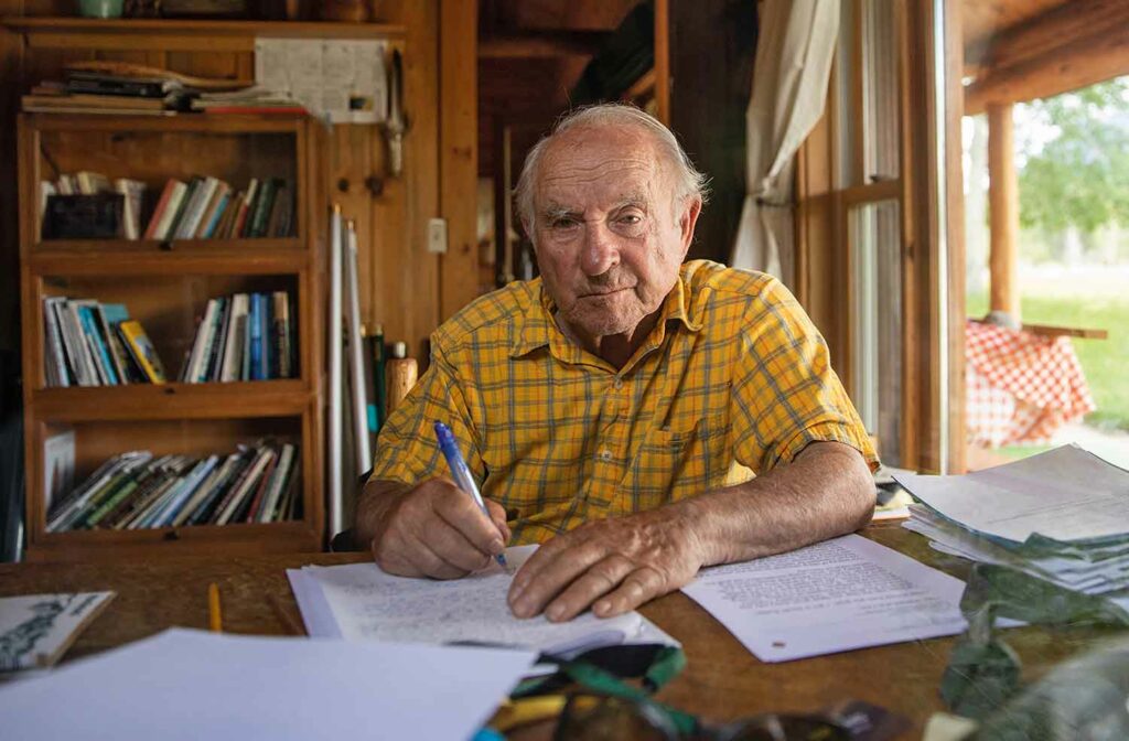 Patagonia founder Yvon Chouinard at his desk