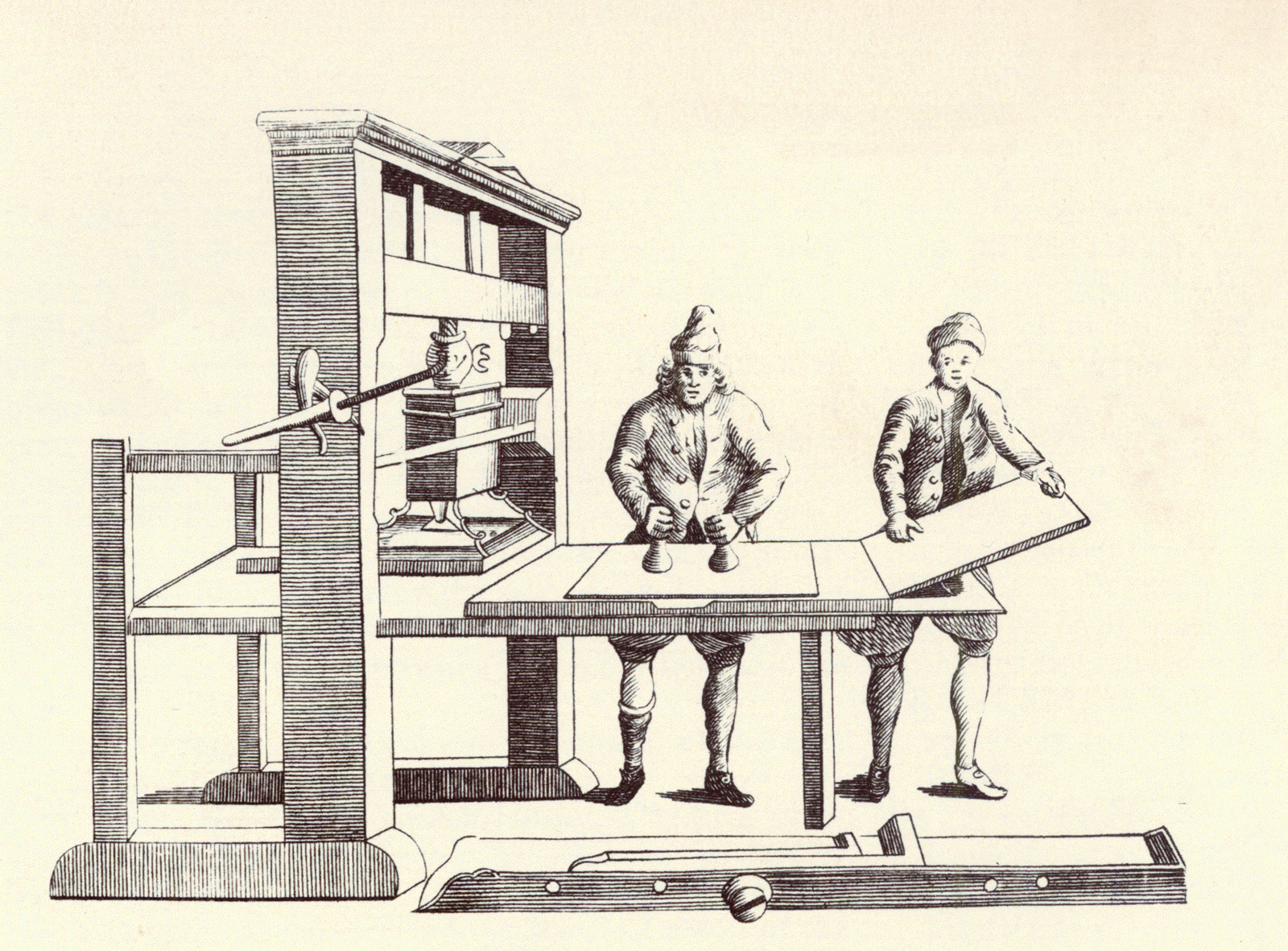 Animation showing the Constitution being produced on a printing press