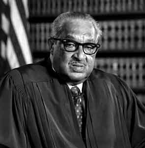 Photo portrait of Thurgood Marshall in judge’s robe