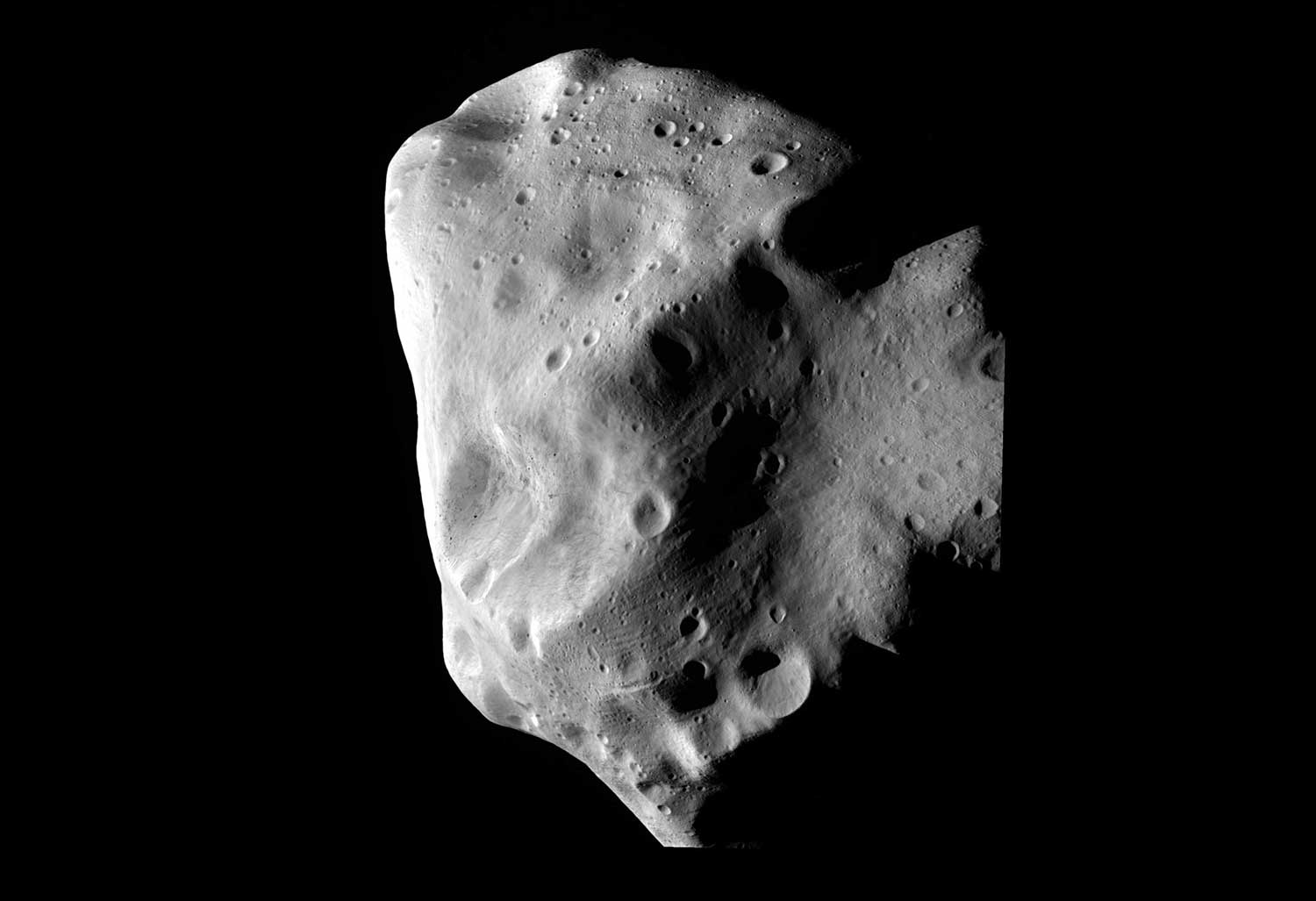 An asteroid in space