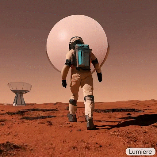 astronaut walking on Mars