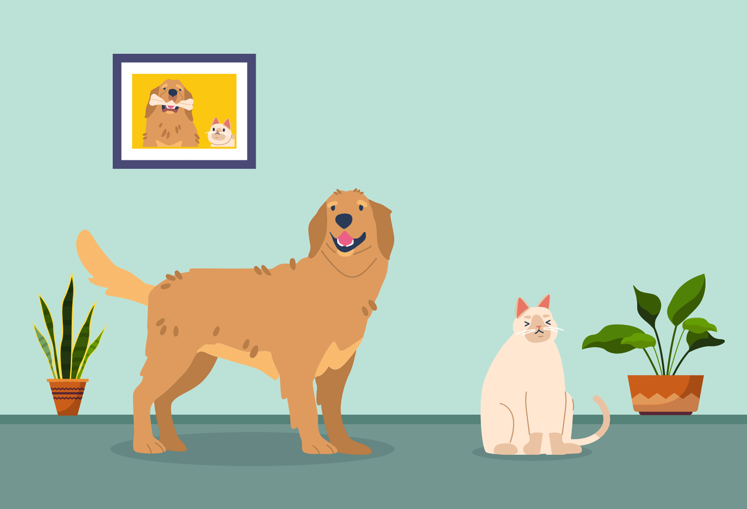 A dog is excited to be the favorite while a cat says Whatever.