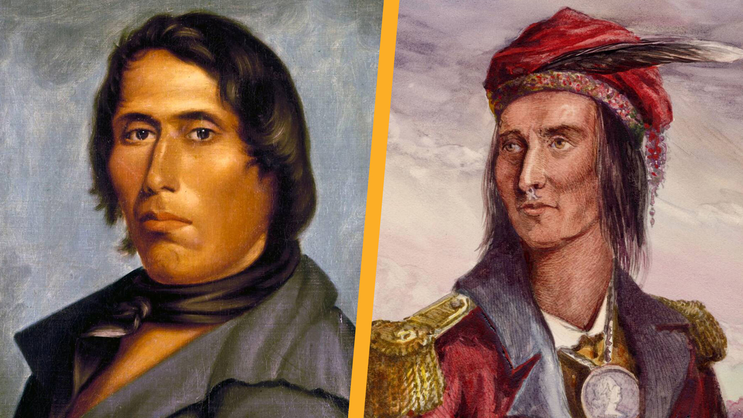 Side by side portraits of Tecumseh