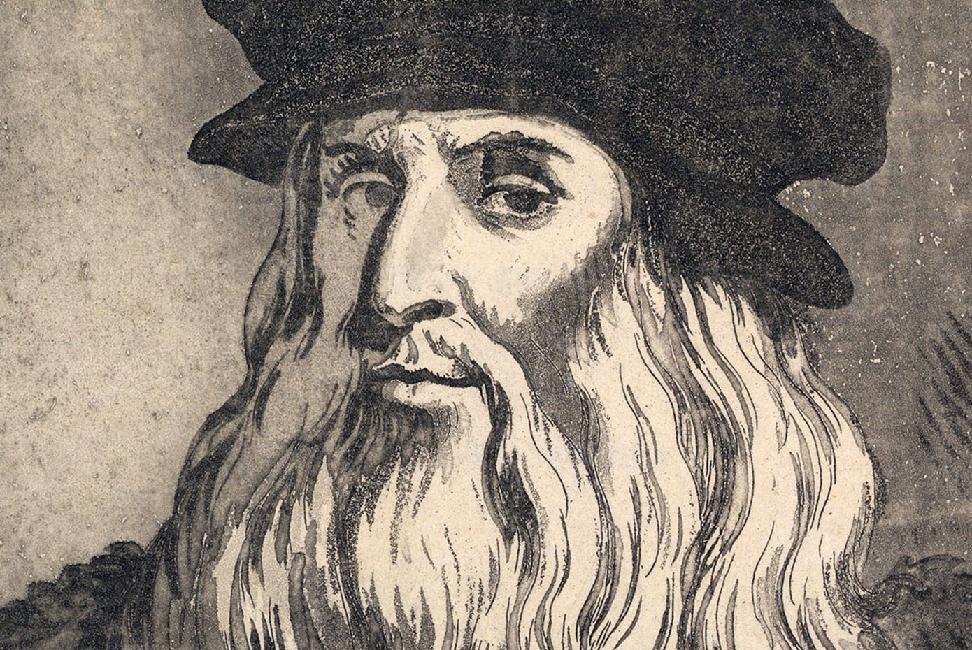 Portrait illustration of Leonardo da Vinci