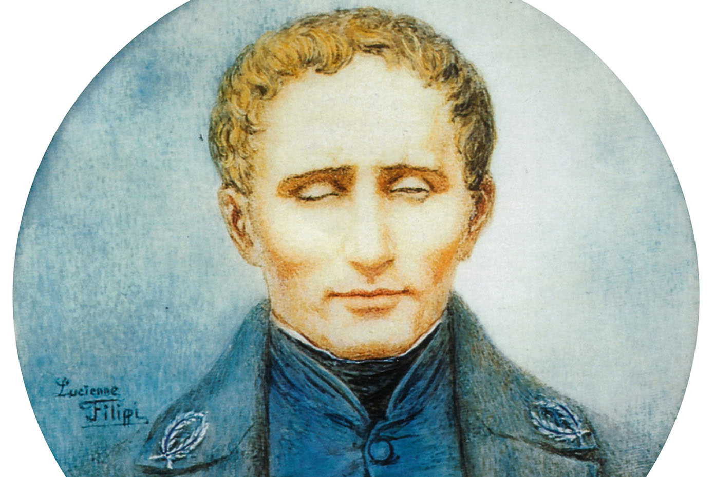 Painted portrait of Louis Braille