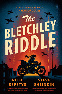 The cover of The Bletchley Riddle features the silhouette of a motorcycle rider with some war planes overhead.