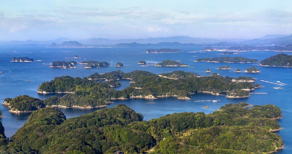 A group of small islands in the sea